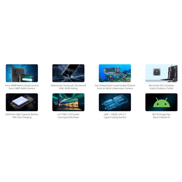 UMIDIGI smartphone Bison, IP68/IP69K, 6.3" FHD+, 6/128GB, 48MP, orange