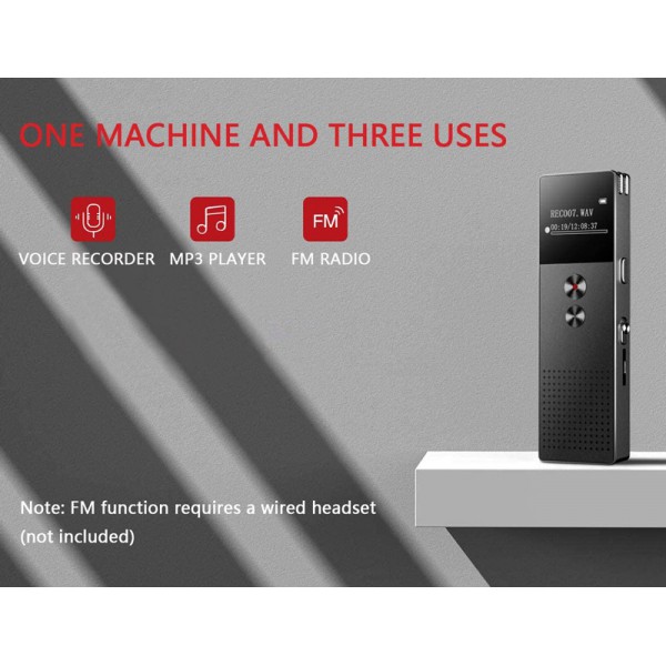 BENJIE Ψηφιακό καταγραφικό ήχου BJ-M23-C6, 8GB, OLED οθόνη, μαύρο