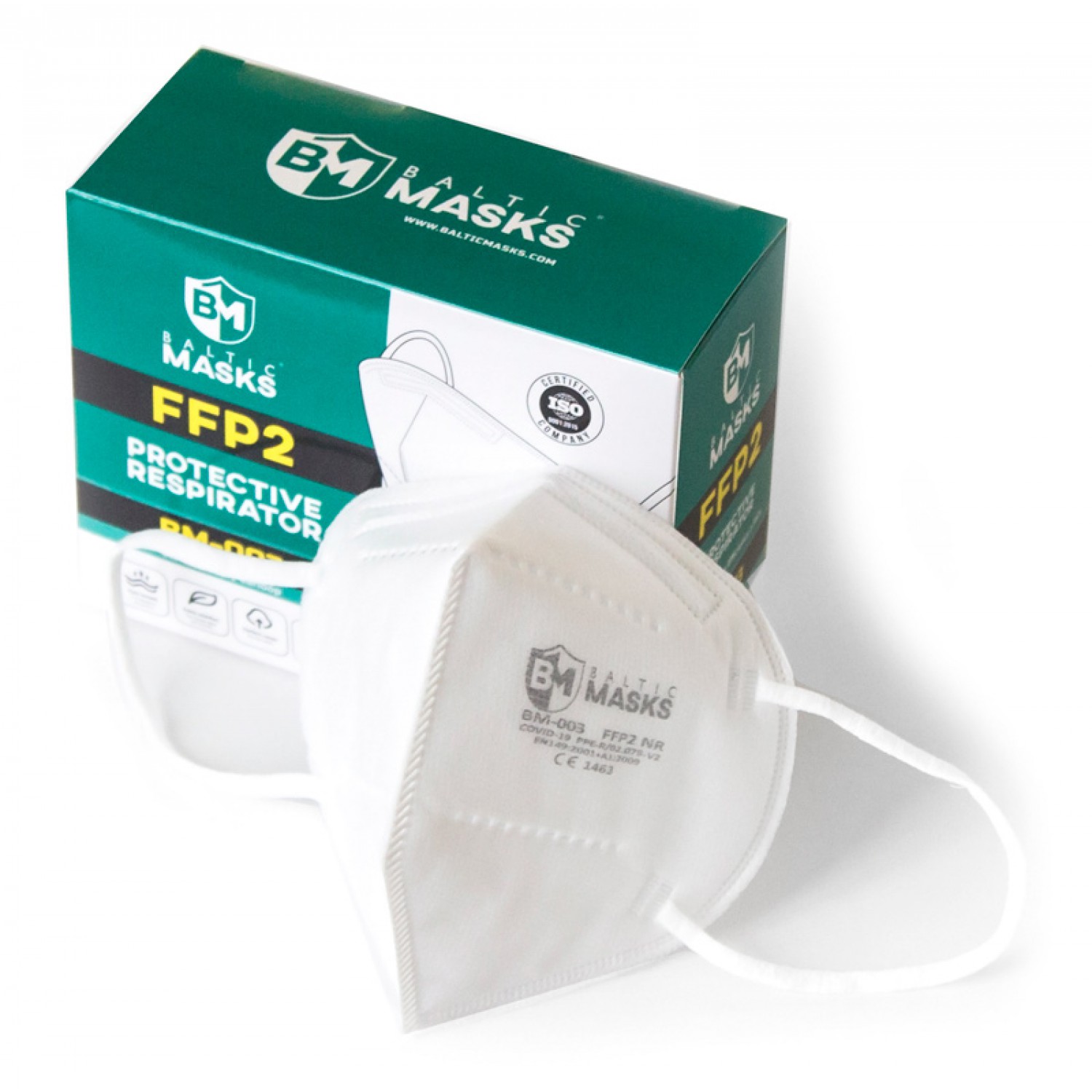 BALTIC MASKS μάσκα υψηλής προστασίας FFP2, 5 στρωμάτων, 10τμχ, λευκή BALTIC MASKS μάσκα υψηλής προστασίας FFP2, 5 στρωμάτων, 10τμχ, λευκή