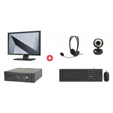 Bundle HP PC 600 G1 SFF με οθόνη, κάμερα, ακουστικά, σετ πληκτρολόγιο