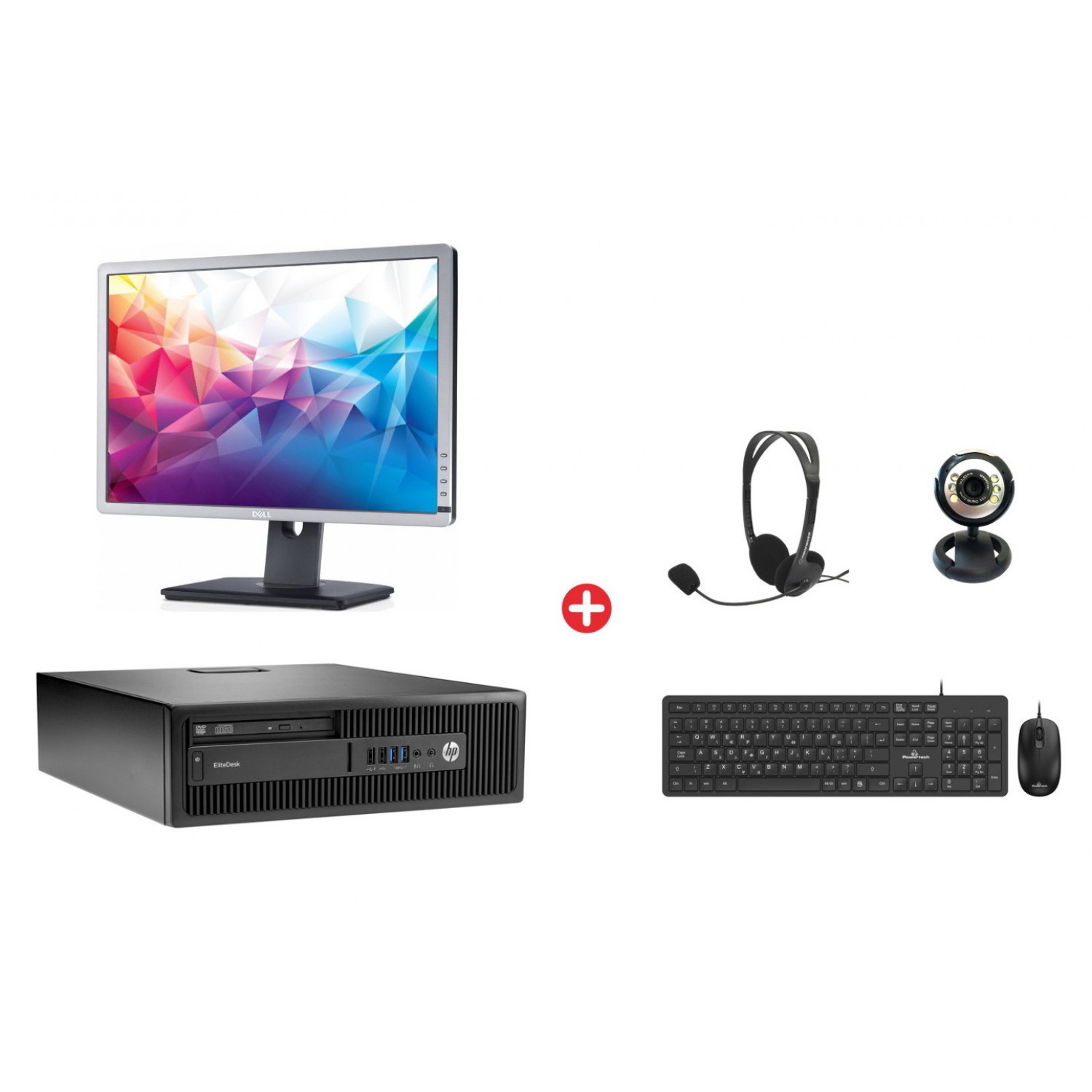 Bundle HP ProDesk 600 G2 SFF, οθόνη, κάμερα, ακουστικά, σετ πληκτρολόγιο