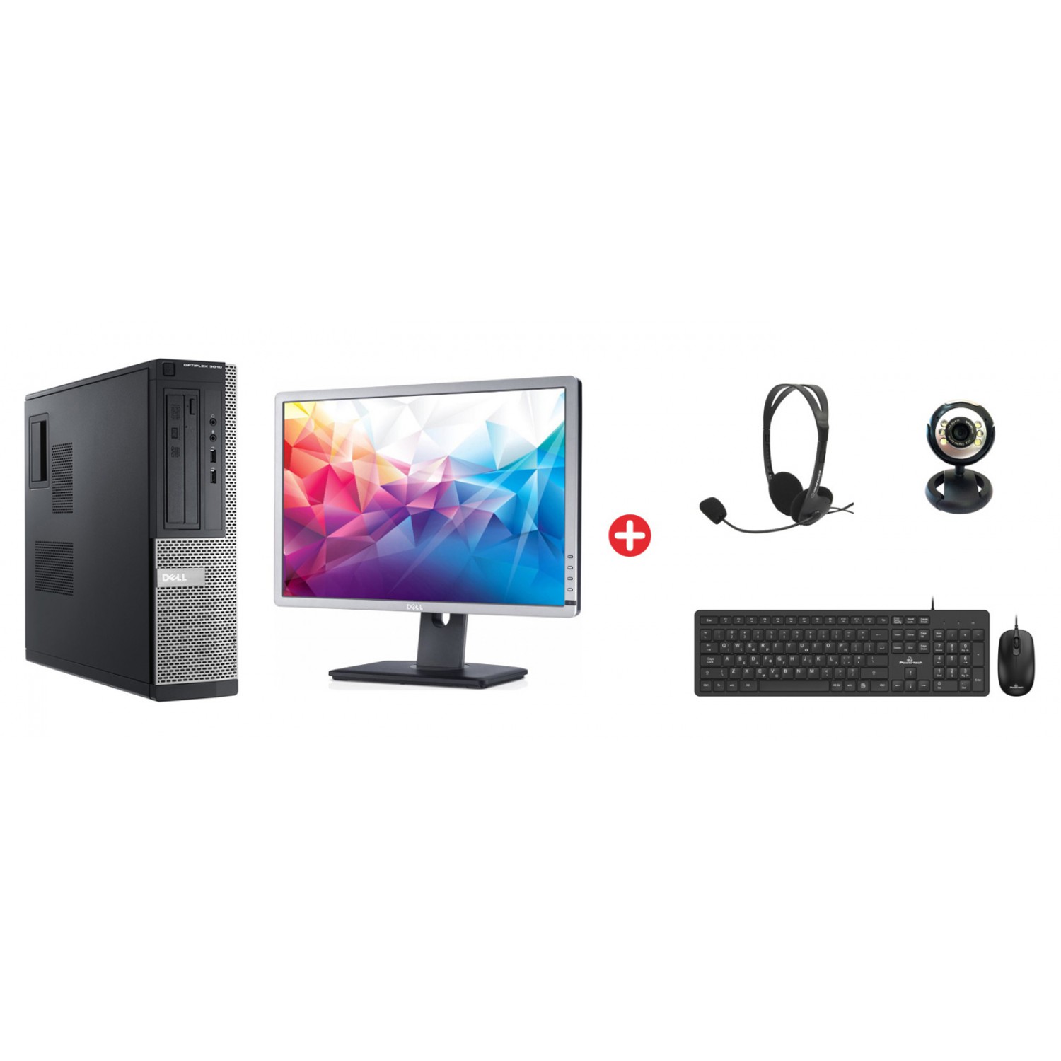 Bundle DELL PC 3010 DT με οθόνη, κάμερα, ακουστικά, σετ πληκτρολόγιο Bundle DELL PC 3010 DT με οθόνη, κάμερα, ακουστικά, σετ πληκτρολόγιο