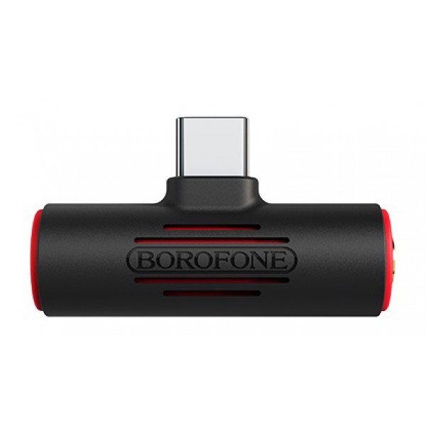 BOROFONE αντάπτορας BV8C 2in1, Type-C σε Type-C & 3.5mm, μαύρος