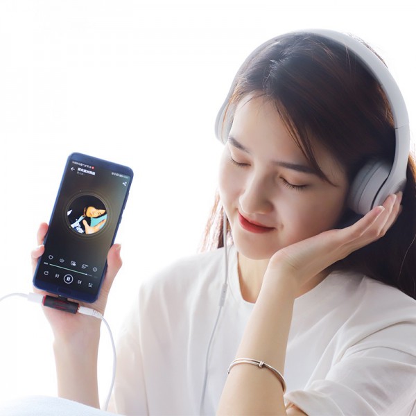 BOROFONE αντάπτορας BV8C 2in1, Type-C σε Type-C & 3.5mm, μαύρος