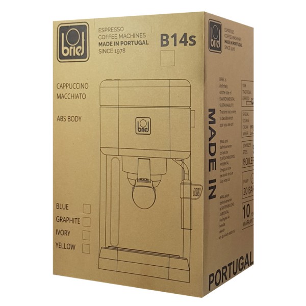 BRIEL μηχανή espresso B14S, 20 bar, μπεζ, 10 χρόνια εγγύηση