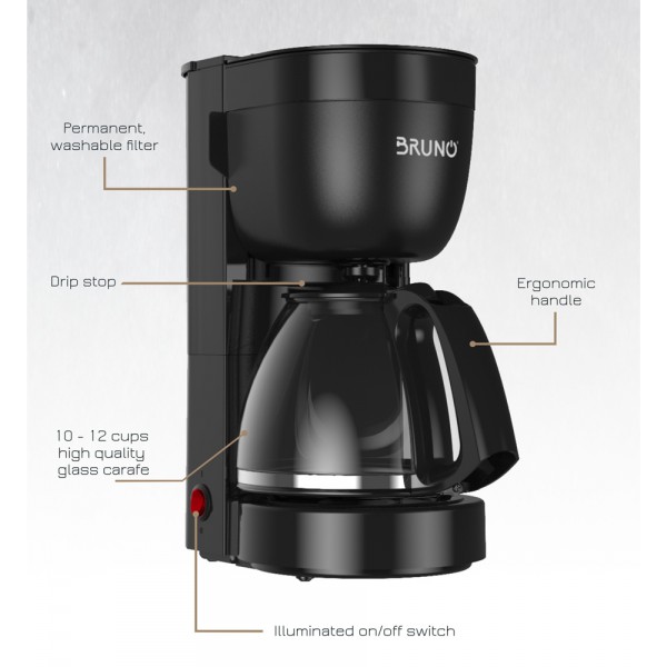BRUNO Καφετιέρα φίλτρου BRN-0020, 800W, 1.25lt