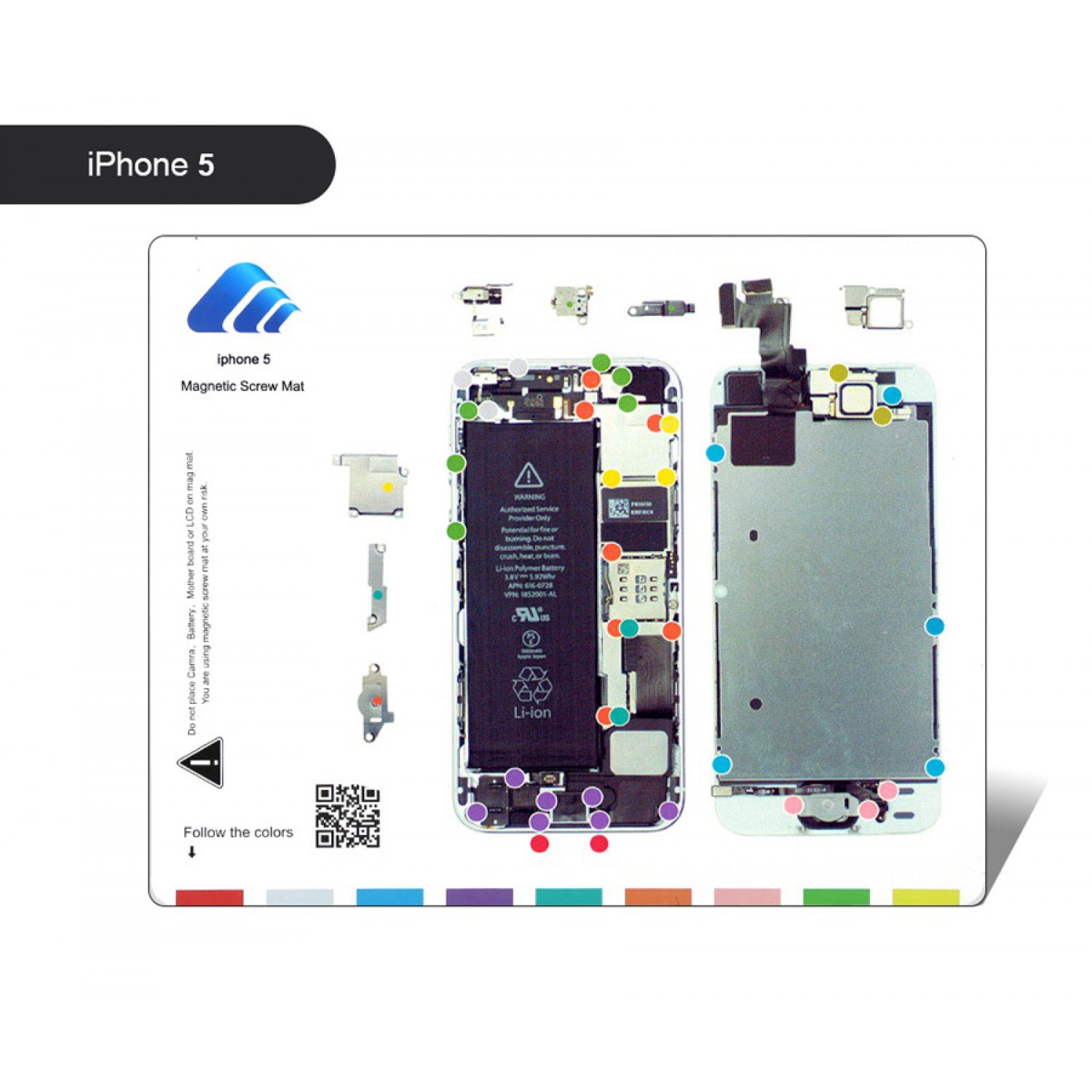 BEST Μαγνητικό υπόστρωμα διαχείρισης βιδών BST-111-IP5S, για iPhone 5