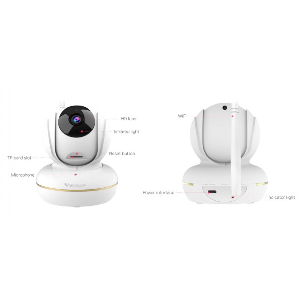 VSTARCAM Ενσύρματη/Ασύρματη IP κάμερα C26S, 3MP, WiFi, cloud, λευκό