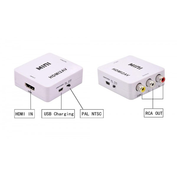 HD Video Converter CAB-H081 από HDMI σε 3x RCA, Full HD, λευκό