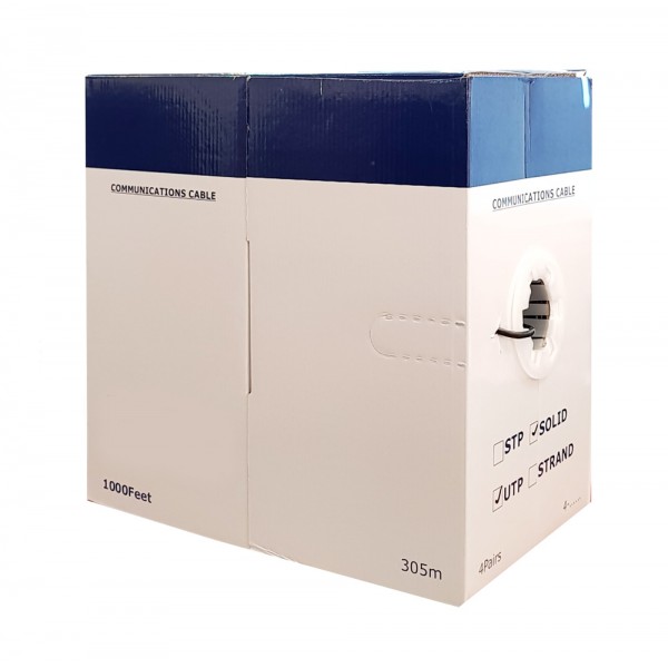 POWERTECH καλώδιο UTP Cat 6e, copper 26AWG, outdoor, 0.5mm, 305m, μαύρο POWERTECH καλώδιο UTP Cat 6e, copper 26AWG, outdoor, 0.5mm, 305m, μαύρο