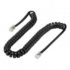 POWERTECH Καλώδιο Τηλεφώνου RJ10 4P4C, Spiral, 1m, Black