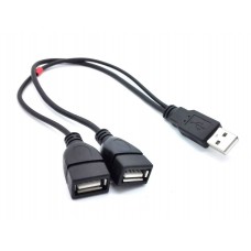 POWERTECH Καλώδιο USB 2.0 σε USB female x2, 0.2m, Black
