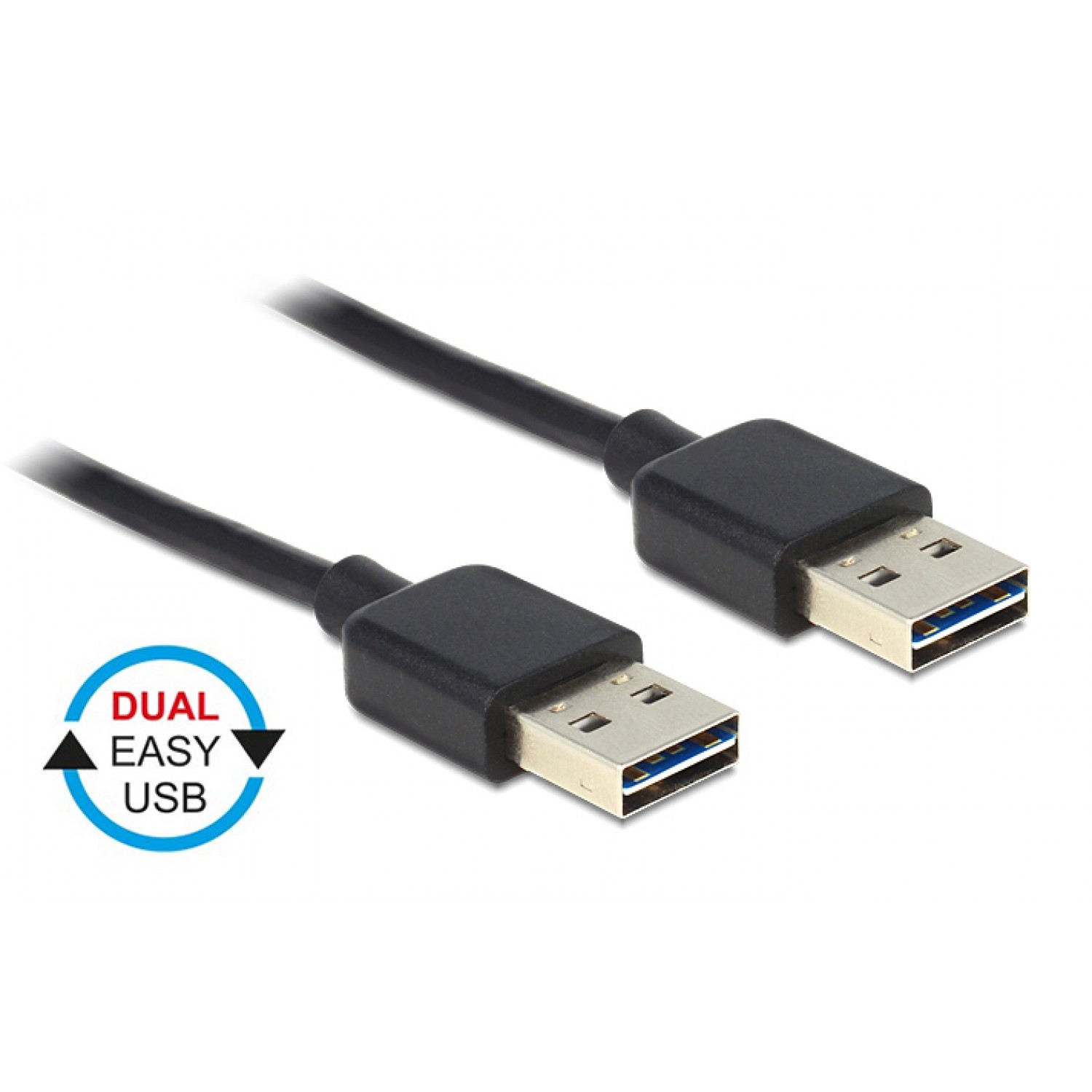 POWERTECH Καλώδιο USB 2.0 σε USB 2.0 Type A, Dual Easy USB, 1.5m, Black