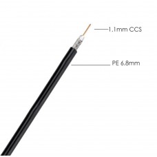 POWERTECH Καλώδιο RG6U Coaxial, external PE 6.8mm, 1.1mm CCS, 100m
