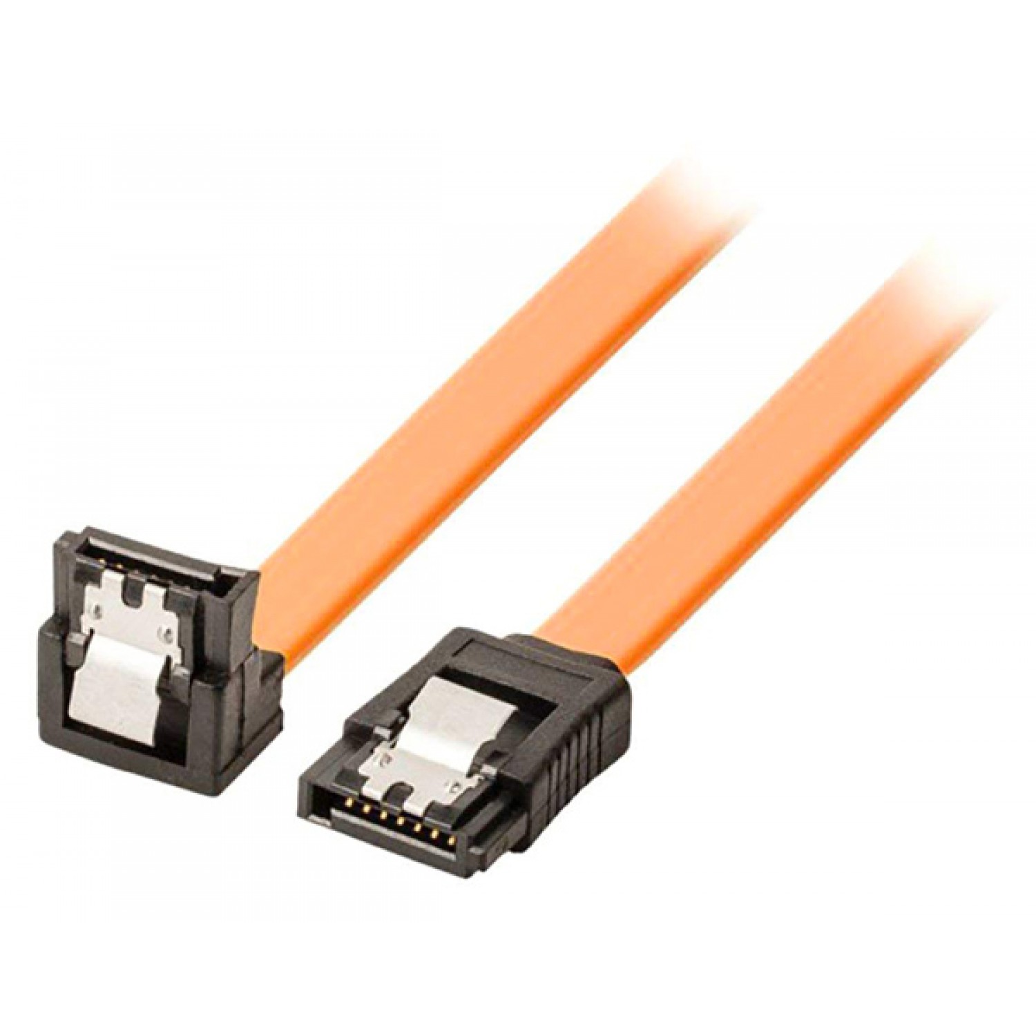 POWERTECH καλώδιο SATA CAB-W043, 90° Clip, 6 Gbits, 0.40cm, πορτοκαλί