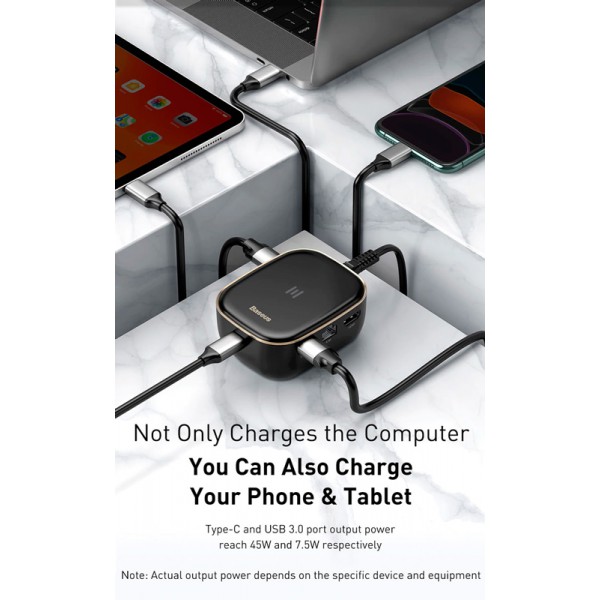 BASEUS USB Type-C hub CAHUB-AU02, 2x USB, HDMI, SD/TF, RJ45, λευκό BASEUS USB Type-C hub CAHUB-AU02, 2x USB, HDMI, SD/TF, RJ45, λευκό