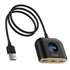 BASEUS USB hub CAHUB-AY01, 1x USB 3.0, 3x USB 2.0, μαύρο