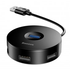 BASEUS USB hub CAHUB-F01 USB 3.0, 1x USB 3.0, 3x USB 2.0, 14cm, μαύρο