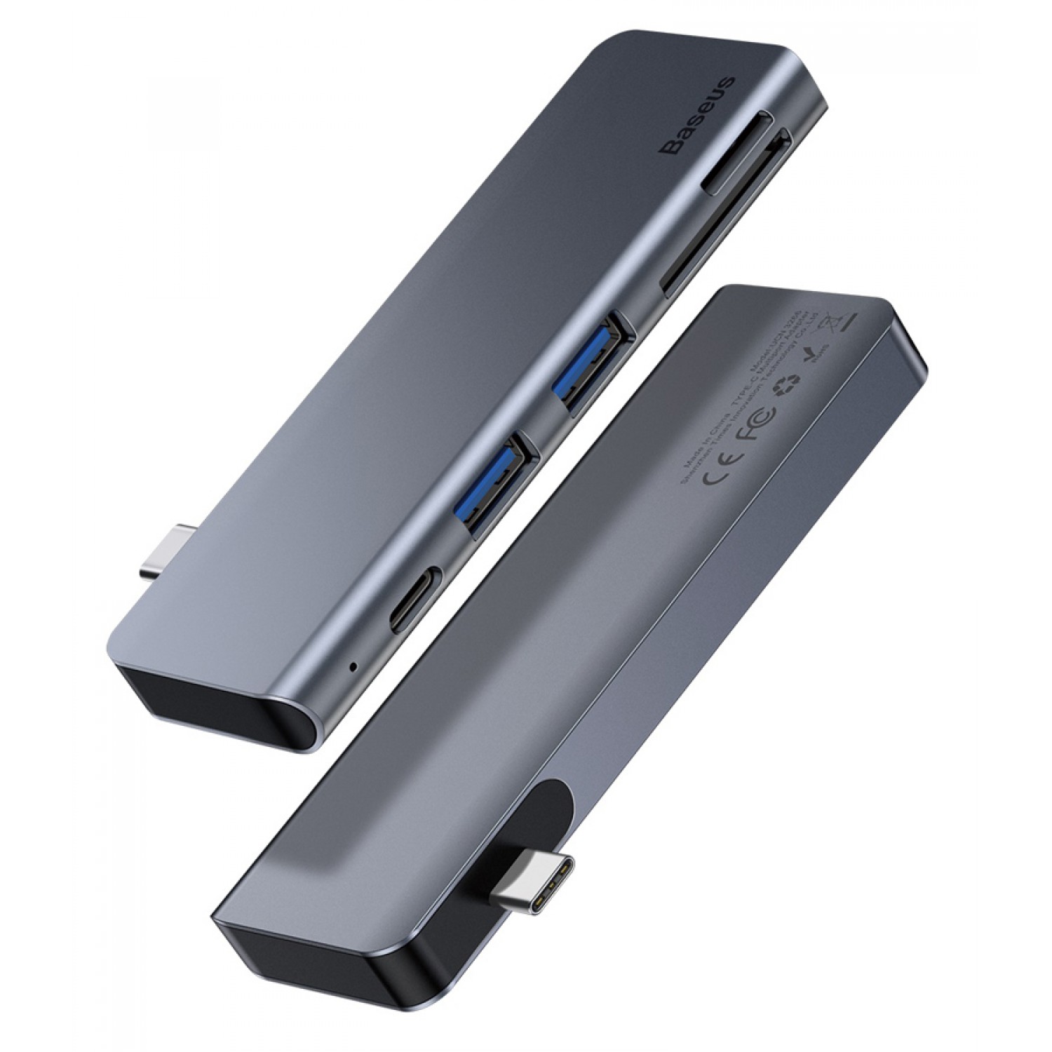 BASEUS USB Type-C hub CAHUB-K0G, 2x USB 3.0, Type-C, SD/Micro SD, γκρι BASEUS USB Type-C hub CAHUB-K0G, 2x USB 3.0, Type-C, SD/Micro SD, γκρι