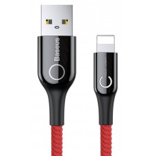 BASEUS καλώδιο USB σε Lightning CALCD-09, LED, 2.4A, 1m, κόκκινο