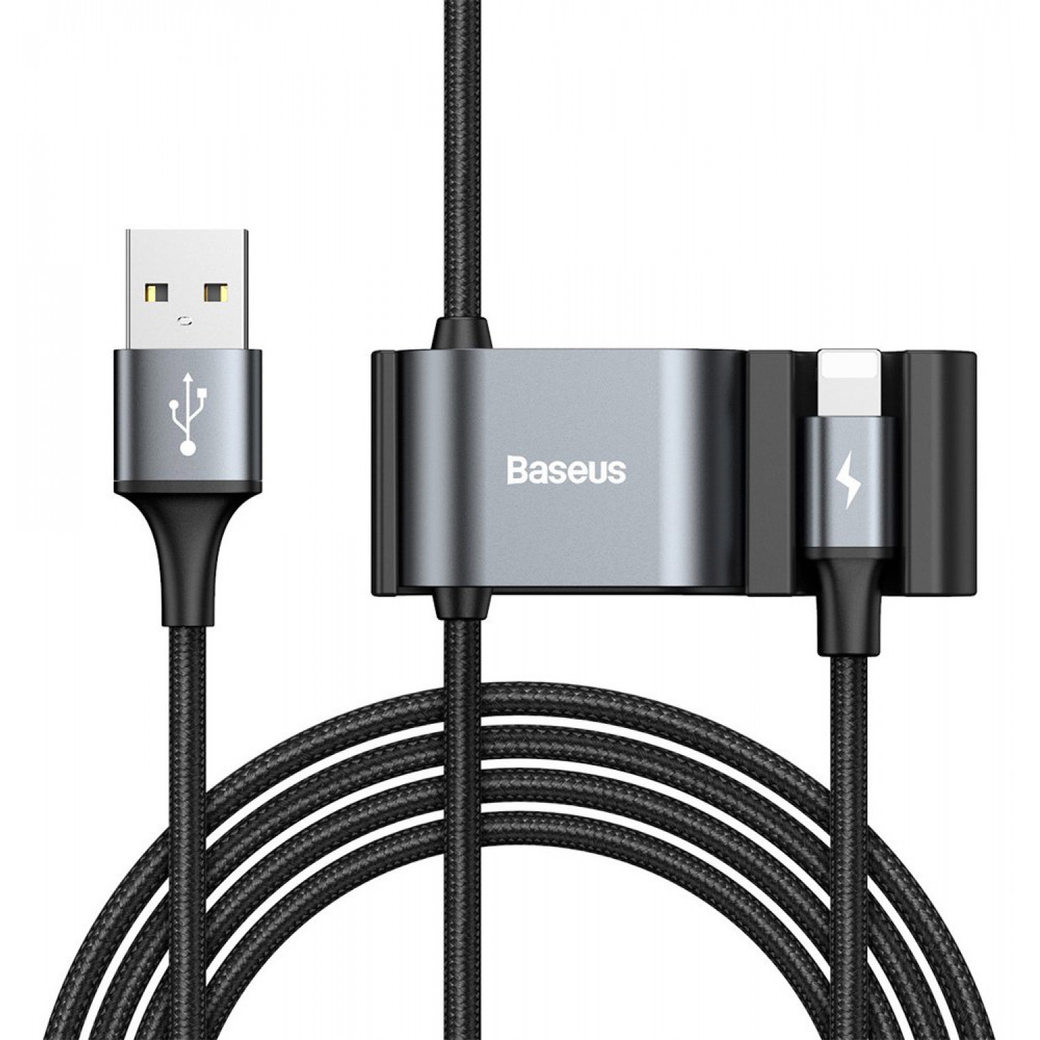 BASEUS καλώδιο αυτοκινήτου USB σε Lightning CALHZ-01, 2x USB, 3A, μαύρο BASEUS καλώδιο αυτοκινήτου USB σε Lightning CALHZ-01, 2x USB, 3A, μαύρο