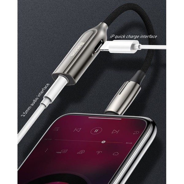 BASEUS αντάπτορας Lightning σε 2x Lightning CALL55-0A, γκρι BASEUS αντάπτορας Lightning σε 2x Lightning CALL55-0A, γκρι