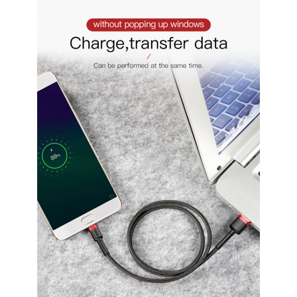 BASEUS καλώδιο USB σε Micro CAMKLF-C91, 1.5A, 2m, μαύρο-κόκκινο BASEUS καλώδιο USB σε Micro CAMKLF-C91, 1.5A, 2m, μαύρο-κόκκινο