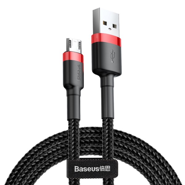 BASEUS καλώδιο USB σε Micro CAMKLF-C91, 1.5A, 2m, μαύρο-κόκκινο BASEUS καλώδιο USB σε Micro CAMKLF-C91, 1.5A, 2m, μαύρο-κόκκινο