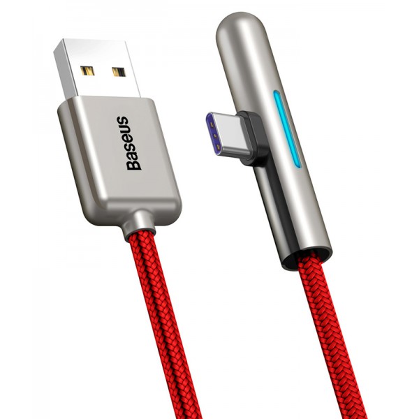 BASEUS καλώδιο USB σε Type-C CAT7C-C09, LED, 4A 40W, 2m, κόκκινο BASEUS καλώδιο USB σε Type-C CAT7C-C09, LED, 4A 40W, 2m, κόκκινο