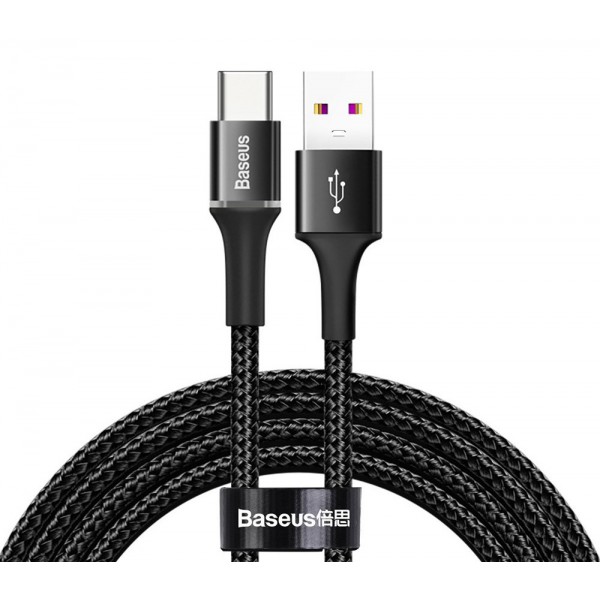 BASEUS καλώδιο USB σε Type-C CATGH-H01, LED, 5A 40W, 2m, μαύρο BASEUS καλώδιο USB σε Type-C CATGH-H01, LED, 5A 40W, 2m, μαύρο