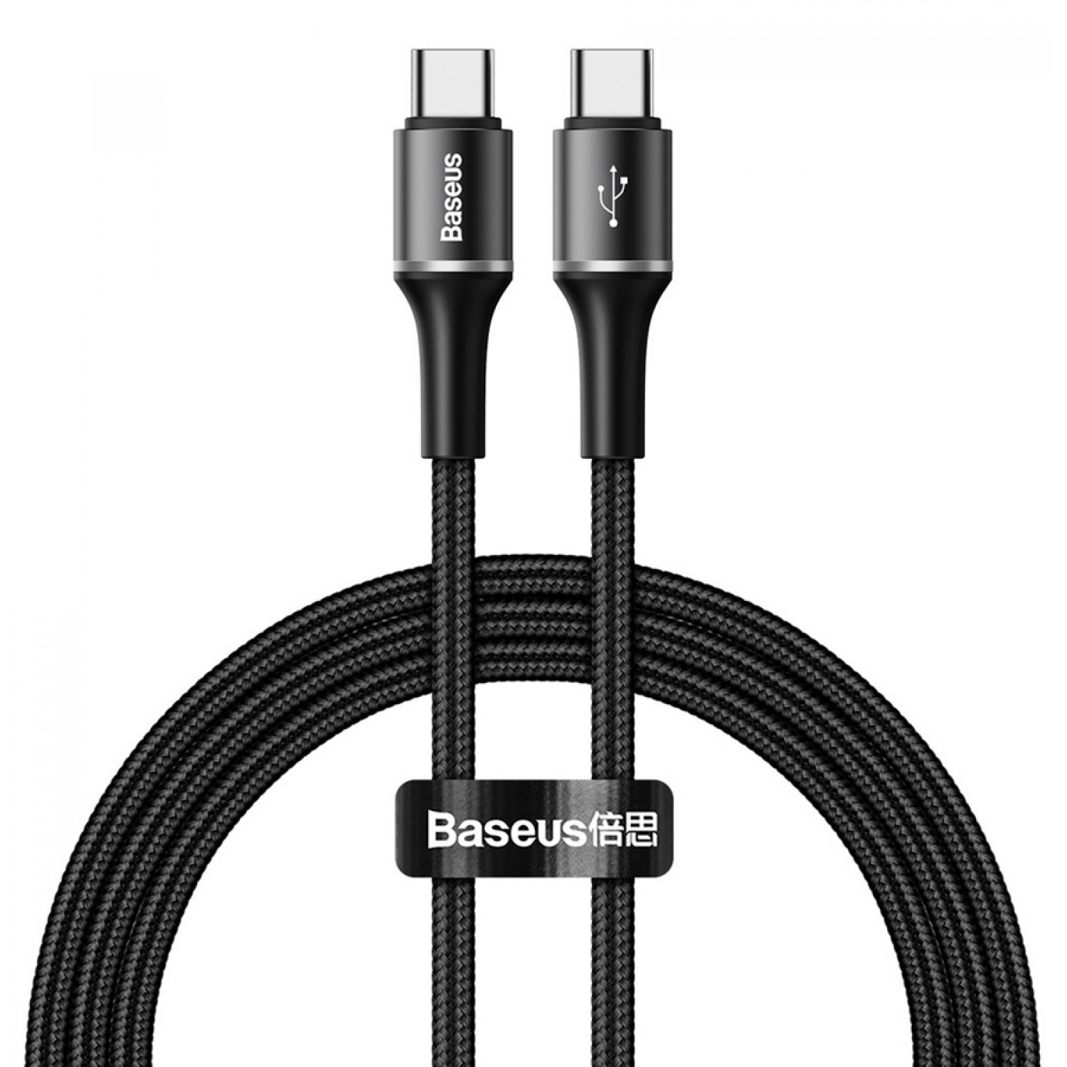 BASEUS καλώδιο USB Type-C CATGH-J01, LED, 3A 60W, PD2.0, 1m, μαύρο BASEUS καλώδιο USB Type-C CATGH-J01, LED, 3A 60W, PD2.0, 1m, μαύρο