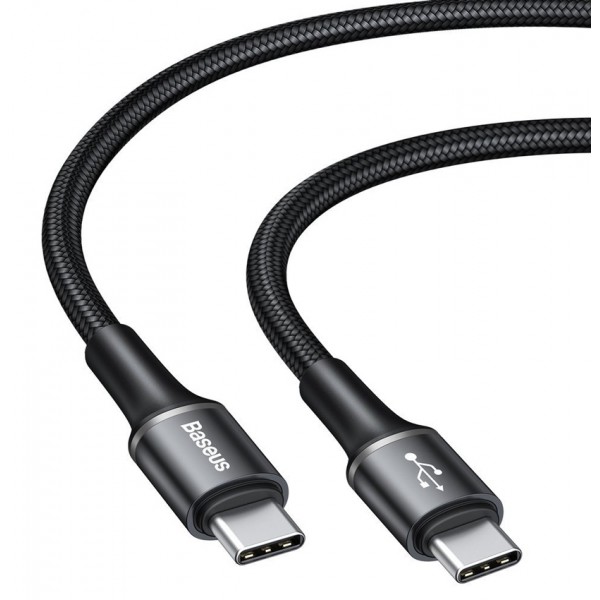 BASEUS καλώδιο USB Type-C CATGH-J01, LED, 3A 60W, PD2.0, 1m, μαύρο BASEUS καλώδιο USB Type-C CATGH-J01, LED, 3A 60W, PD2.0, 1m, μαύρο