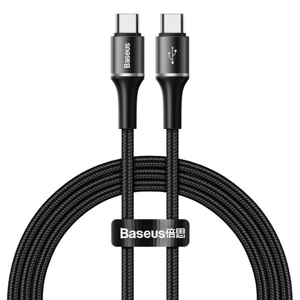 BASEUS καλώδιο USB Type-C CATGH-J01, LED, 3A 60W, PD2.0, 1m, μαύρο BASEUS καλώδιο USB Type-C CATGH-J01, LED, 3A 60W, PD2.0, 1m, μαύρο