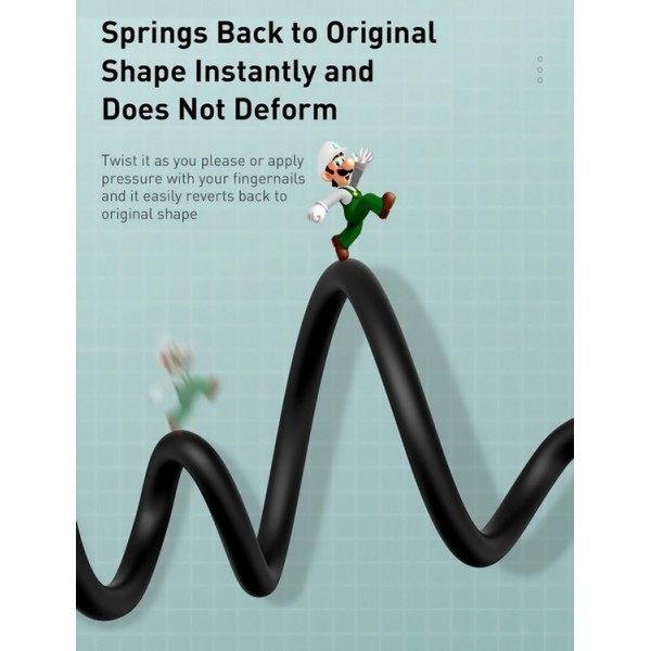 BASEUS καλώδιο USB σε USB Type-C CATGJ-A01 σιλικόνης, 2A, 2m, μαύρο BASEUS καλώδιο USB σε USB Type-C CATGJ-A01 σιλικόνης, 2A, 2m, μαύρο