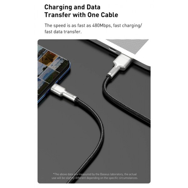 BASEUS καλώδιο USB σε USB Type-C CATJK-B01, 40W, 2m, μαύρο BASEUS καλώδιο USB σε USB Type-C CATJK-B01, 40W, 2m, μαύρο
