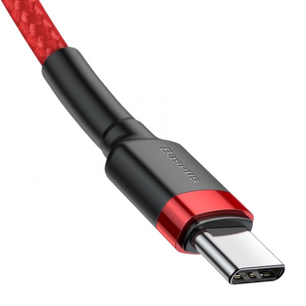 BASEUS καλώδιο USB Type-C CATKLF-H09, 3A 60W, PD2.0, 2m, κόκκινο BASEUS καλώδιο USB Type-C CATKLF-H09, 3A 60W, PD2.0, 2m, κόκκινο