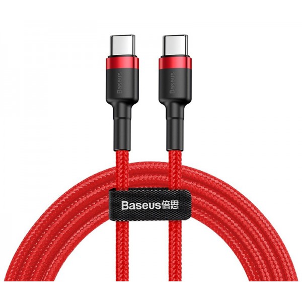 BASEUS καλώδιο USB Type-C CATKLF-H09, 3A 60W, PD2.0, 2m, κόκκινο BASEUS καλώδιο USB Type-C CATKLF-H09, 3A 60W, PD2.0, 2m, κόκκινο
