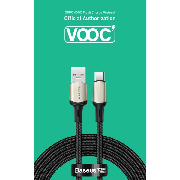 BASEUS καλώδιο USB σε USB Type-C CATKLF-VA01, VOOC, 5A, 1m, μαύρο