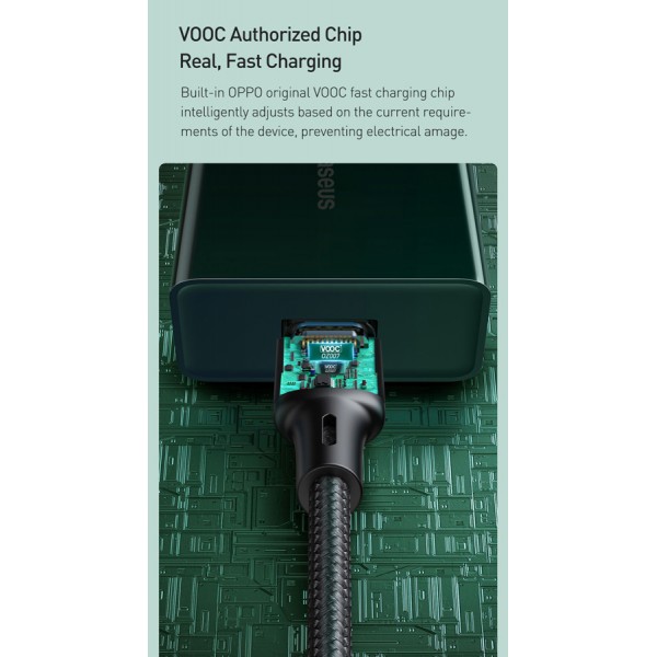 BASEUS καλώδιο USB σε USB Type-C CATKLF-VA01, VOOC, 5A, 1m, μαύρο