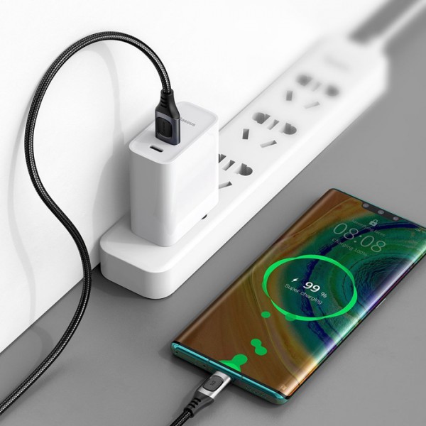 BASEUS καλώδιο USB σε USB Type-C CATSS-B0G, 5A, 2m, μαύρο BASEUS καλώδιο USB σε USB Type-C CATSS-B0G, 5A, 2m, μαύρο