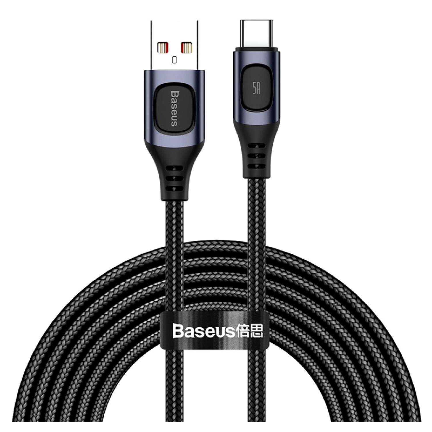BASEUS καλώδιο USB σε USB Type-C CATSS-B0G, 5A, 2m, μαύρο BASEUS καλώδιο USB σε USB Type-C CATSS-B0G, 5A, 2m, μαύρο