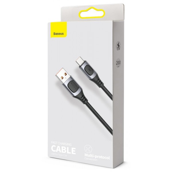 BASEUS καλώδιο USB σε USB Type-C CATSS-B0G, 5A, 2m, μαύρο BASEUS καλώδιο USB σε USB Type-C CATSS-B0G, 5A, 2m, μαύρο