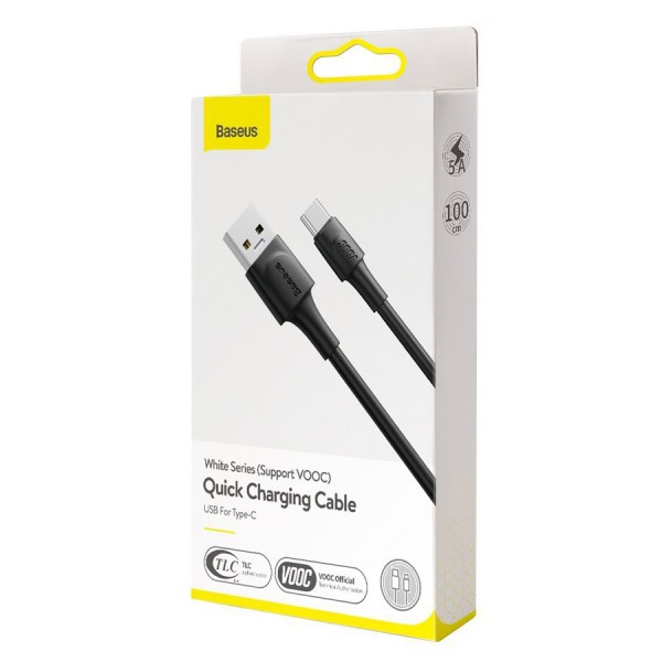 BASEUS καλώδιο USB σε USB Type-C CATSW-F01, VOOC, 5A, 1m, μαύρο BASEUS καλώδιο USB σε USB Type-C CATSW-F01, VOOC, 5A, 1m, μαύρο