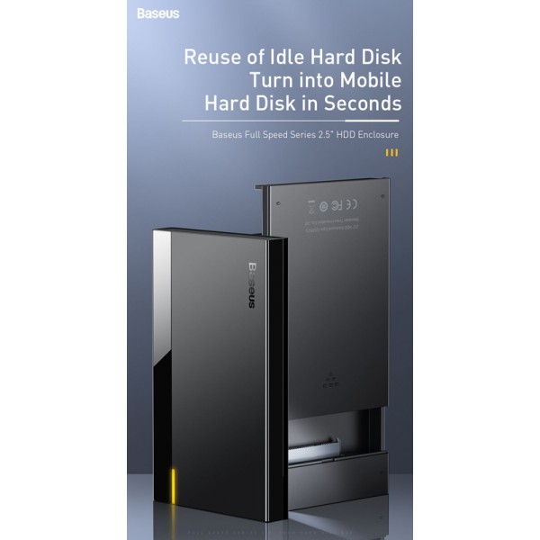 BASEUS εξωτερική θήκη για 2.5" HDD CAYPH-C01, Type-C Gen2, 10Gbps, μαύρη BASEUS εξωτερική θήκη για 2.5" HDD CAYPH-C01, Type-C Gen2, 10Gbps, μαύρη