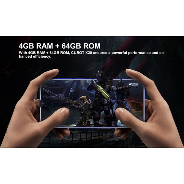 CUBOT Smartphone X20, 6.3", 4/64GB, Octa-Core, triple camera, μαύρο