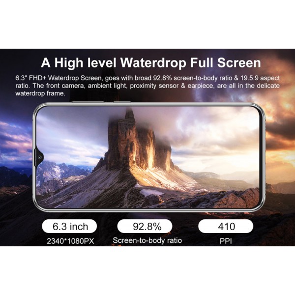 CUBOT Smartphone X20, 6.3", 4/64GB, Octa-Core, triple camera, μαύρο