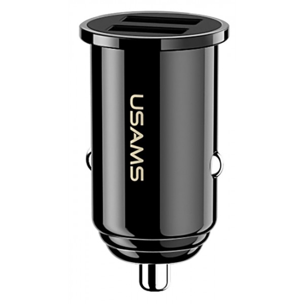 USAMS φορτιστής αυτοκινήτου C8, 2x USB, 3.1A, μαύρος