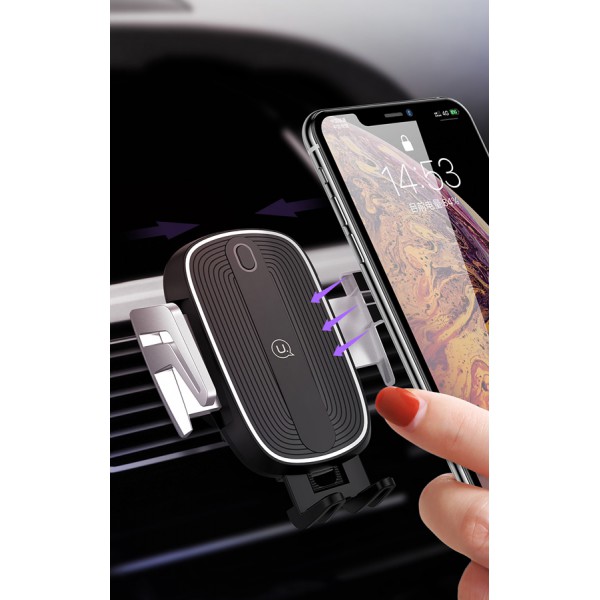 USAMS ασύρματος φορτιστής και βάση αυτοκινήτου US-CD100, 10W, μαύρος USAMS ασύρματος φορτιστής και βάση αυτοκινήτου US-CD100, 10W, μαύρος