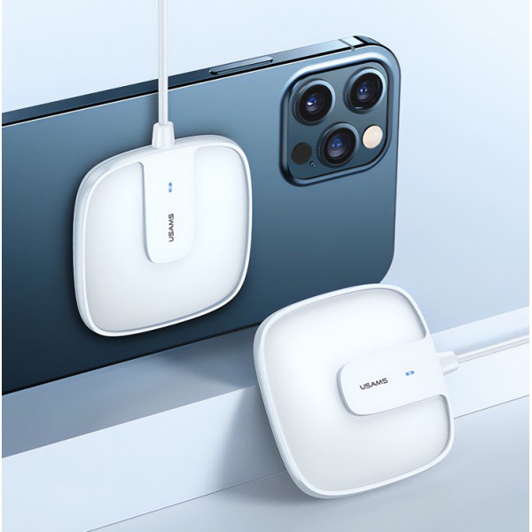 USAMS ασύρματος φορτιστής US-CD153, 15W, fast charge, λευκός