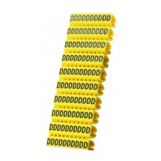 POWERTECH Clip αρίθμησης καλωδίου γράμμα D, Yellow, 10τεμ.